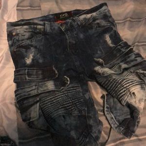 Ripped jean shorts